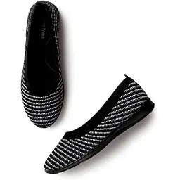 Women's Athleisure Lightweight Knitted Active Wear Slip-On Ballerina Shoes for Daily Walking