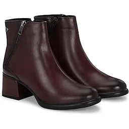 Womens Black Ankle Mid Heel Boots 67840