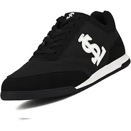 Women’s Black Casual Lightweight Sneakers | Ortholite Cushioned Comfort | Dual-Color TPR Sole | Lightweight & Comfortable Casual Lace-Up Shoes | LSD-SNK-NBL-JB