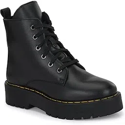 Women's Black Derby Ankle Boots 63670
