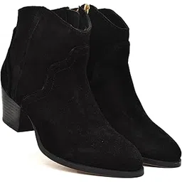 Women's Black Suede Ankle Boots