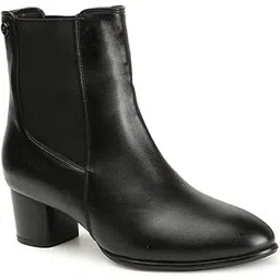 Women's Boots Slip-on Accent and Elastic Side Panels,Casual Boot