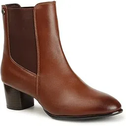 Women's Boots Slip-on Accent and Elastic Side Panels,Casual Boot