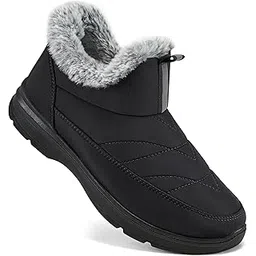 Womens Boots Snow Winter Shoes Warm Ankle Booties with Fur Lined Comfortable Outdoor Waterproof Slip on Boots for Women