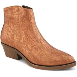 Women's Boots Textured Block Heel Slip On Shoes for Women | Chelsea Boots for Woman Comfortable and Lightweight Soft Cushioned Footbed with TPR Sole for Casual Wear - 5 (Rust) W 6040