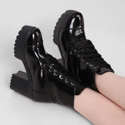 Women's Boots|Faux Leather, Trendy, Comfortable,Lace-Up Boots for Women & Girls Boots For Women