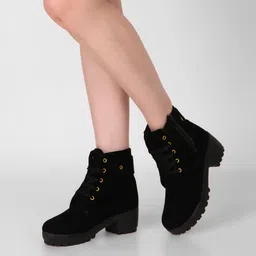Women's Boots|Velvet, Trendy, Comfortable, Lace-Up Zipper Boots for Women Boots For Women