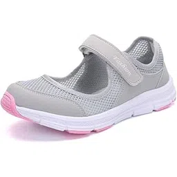 Women's Breathable Walking Shoes Lady Fashion Mary Jane Sneakers Adjustable Working Nurse Shoes Lightweight Flat Shoe