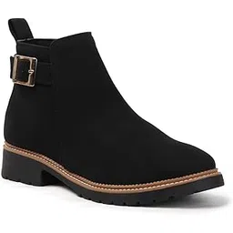 Women's Buckled Side-Zip Fashion Ankle Boot