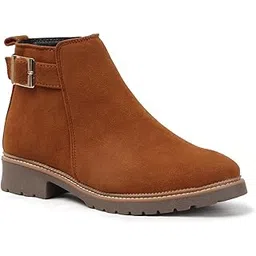 Women's Buckled Side-Zip Fashion Ankle Boot