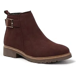 Women's Buckled Side-Zip Fashion Ankle Boot