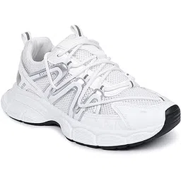 Women's Casual Lace-Up Shoes | Breathable Mesh Upper | Lightweight PVC Sole | Stylish & Comfortable Everyday Wear