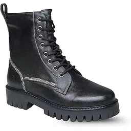 Women's Casual Leather Boots | Stylish Lace-Up Design with Cushioned Insole | Durable, Comfortable & Trendy for Everyday Wear