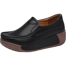 Women'S Casual Shoes Lightweight Platform Female Slip On For Outdoor 38 Black | Womens Shoes | Flats & Oxfords