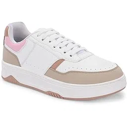 Womens Casual Shoes | Colorblock Sneakers with Ultra Soft Cushion Lace-Up Shoes All-Day Comfort | Trendy & Lightweight Design | Low Top Flat Sole (7614)