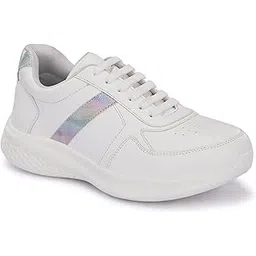 Womens Casual Shoes | Colorblock Sneakers with Ultra Soft Cushion Lace-Up Shoes All-Day Comfort | Trendy & Lightweight Design | Low Top Flat Sole (7617)
