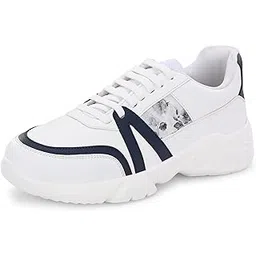 Womens Casual Shoes | Colorblock Sneakers with Ultra Soft Cushion Lace-Up Shoes All-Day Comfort | Trendy & Lightweight Design | Low Top Flat Sole (7621)