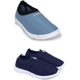 Women's Casual Slip-On Sneaker Shoes Sports Outdoor Walking Running,Gym and Loafers Shoes for Women Style and Comfort Pack of 2 Set