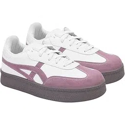 Women’s Casual Sneakers || Lace-Up Low-Top Shoes with Cushioned Sole || Trendy Daily Footwear Walking