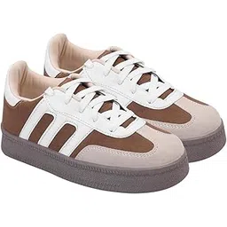 Women’s Casual Sneakers || Lace-Up Low-Top Shoes with Cushioned Sole || Trendy Daily Footwear Walking Shoes