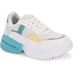 Womens Celestial Comets Sneakers | Chunky Colourblocked Mesh Casual Sports, Runnning, Walking, Training, Outdoor, Gym Shoes with Laces | Cushioned Footbed for All Day Comfort