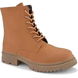 Women's Chelsea Boots | Round Toe Block Heel Shoes for Women | Lightweight Soft Cushioned Footbed with TPR Sole | Comfortable Slip On Ankle Boots for Daily & Casual Wear - 7 (Tan) W 1705