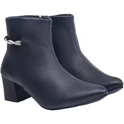 Women’s Chunky Heel Ankle Boots – Side Zip Faux Suede Short Booties with Non-Slip Sole, Comfortable Block Heel Fashion Boots