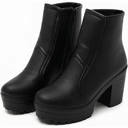 Women’s Chunky Heel Ankle Boots – Side Zip Short Booties || Non-Slip Sole, Comfortable Block Heel Fashion Boots