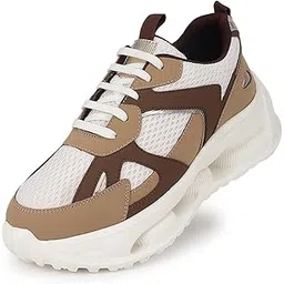 Women's Chunky Lace-Up Sneakers | Lightweight Trendy Casual Shoes for Women with Extra Cushioning