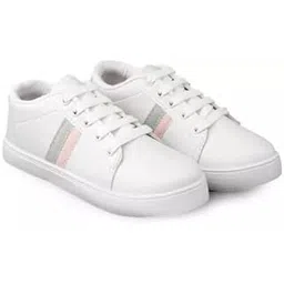 Women's Chunky Lace-Up Sneakers with Cushioned Sole_Addy White