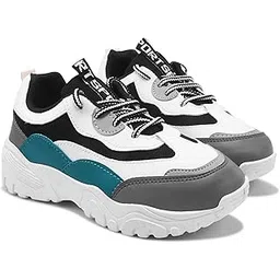 Women's Chunky Sneakers - Mesh Upper Thick Rubber Sole Sporty Lace-Up Lightweight Sporty Casual Shoes