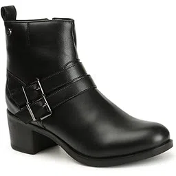 Women's Classic Boots with Buckle Detail,Block Heel,Ankle Boots,Casual Boots