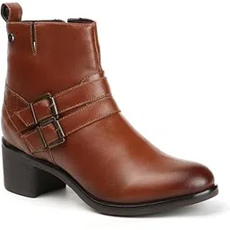 Women's Classic Boots with Buckle Detail,Block Heel,Ankle Boots,Casual Boots