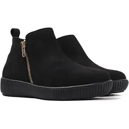 Women's Comfort Zipper Ankle Bootie Casual Everyday Low-Cut Boot