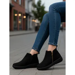 Women's Comfort Zipper Ankle Bootie Casual Everyday Low-Cut Boot Boots For Women