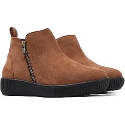 Women's Comfort Zipper Ankle Bootie Casual Everyday Low-Cut Boot