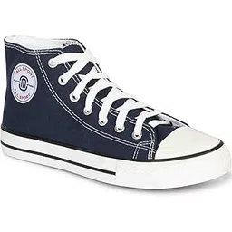 Women's Comfortable High-Top Canvas Sneakers – Classic Lace-Up Casual Walking Shoes, Trendy Fashion Sneakers