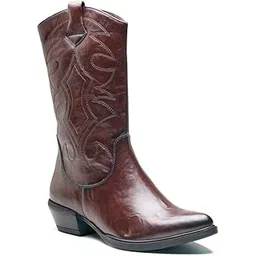 Women's Cowboy Boots Pull On Cowgirl Boots Mid Calf Western Boots
