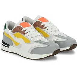 Womens Daisy Sneakers |Solid Sports Casual Lace Up Shoes Perfect for Running Walking | Cushioned Footbed for Extra Comfort