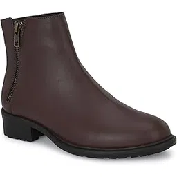 Women's Faux Leather Casual Slip On Boots EPW7201_P