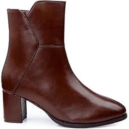 Women's Faux Leather, High Ankle Casual Formal Slip-On Boot and Zipper Boot