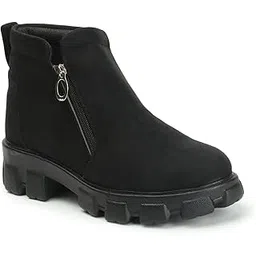 Women's Faux suede Ankle high Side Zipper Closure Casual chelsea Boots