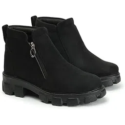 Women's Faux suede High Ankle Side Zipper Closure Casual Boots