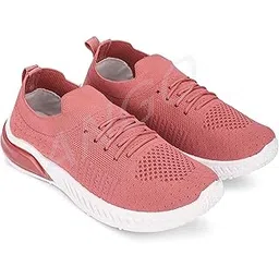 Women's Knit Slip-On Walking Shoes for Comfort, Casual & Travel – Pink, Breathable, Flexible, Sizes 6-11