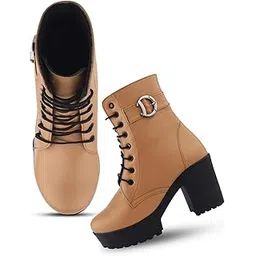 Women's Lace-Up Platform Block Heel Boots | Stylish and Comfortable for Any Occasion