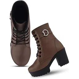 Women's Lace-Up Platform Block Heel Boots | Stylish and Comfortable for Any Occasion