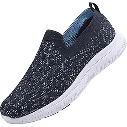 Women's Lightweight Shoes Comfortable Footwear for Middle-Aged Walking Slip-On Design