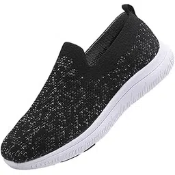 Women's Lightweight Shoes Comfortable Footwear for Middle-Aged Walking Slip-On Design