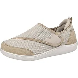 Womens Mesh Sneakers Soft Non Slip Soles Round Toe Walking Shoes 39 Khaki