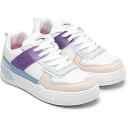 Women's Paradise-06 White Casual Sneaker Shoes with Ultra Soft Cushion Lightweight Lace-Up Shoes for Women's & Girl's